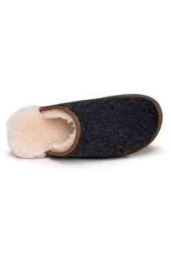 Men’s Shetland Tweed Mule Slippers 14 Men’s Shetland Tweed Mule Slippers -Bruar Heritage Sales Store TA16075CHARCOALHBONE 2