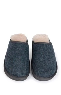 Men’s Shetland Tweed Mule Slippers 19 Men’s Shetland Tweed Mule Slippers -Bruar Heritage Sales Store TA16075DENIMHBONE 4