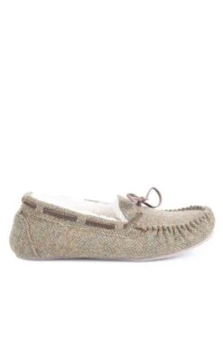 Men’s Shetland Tweed Moccasin Slippers -Bruar Heritage Sales Store TA16077LOVATHBONE 1