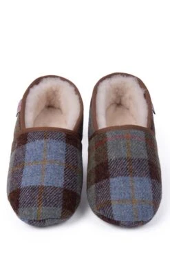 Men's Harris Tweed Slippers 31 Men's Harris Tweed Slippers -Bruar Heritage Sales Store TA16081BLUEHARRIS 4