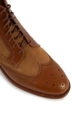 Mens's Leather/Suede Brogue Shoe -Bruar Heritage Sales Store TA21553DKBROWN 2