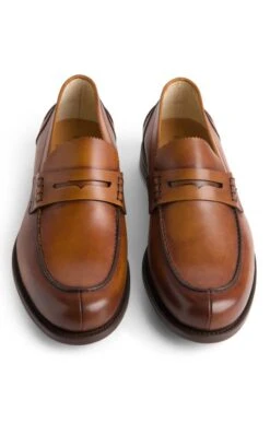 Men's Leather Rim Penny Loafer -Bruar Heritage Sales Store TA22463COGNAC 4