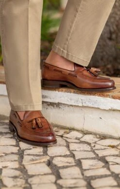 Men's Leather Rim Tassel Loafer