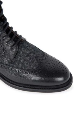 Tweed Brogue Boot -Bruar Heritage Sales Store TA23590BLACKCHARCOALHB 2