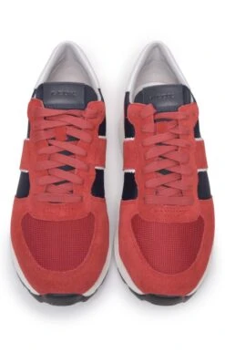 Men’s Geox Two Tone Suede Sneaker -Bruar Heritage Sales Store TA23631DKREDNAVY 4