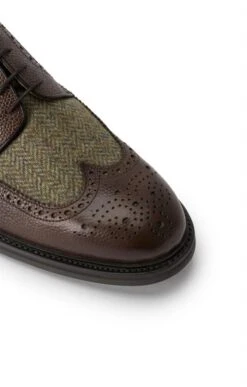 British Pure New Wool Tweed Brogue Shoe 16 British Pure New Wool Tweed Brogue Shoe -Bruar Heritage Sales Store TA23640DKBRNGRNLOVAT 3 1
