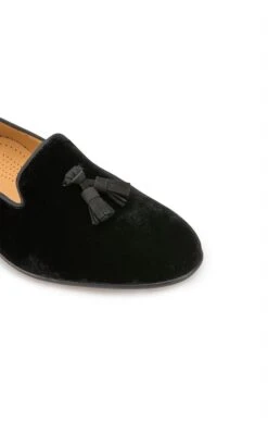 Mens Velvet Tassel Slipper -Bruar Heritage Sales Store TA99140BLACK 3