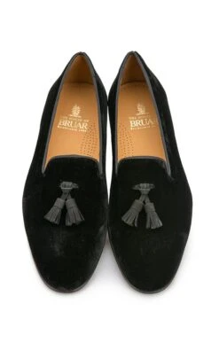 Mens Velvet Tassel Slipper -Bruar Heritage Sales Store TA99140BLACK 4