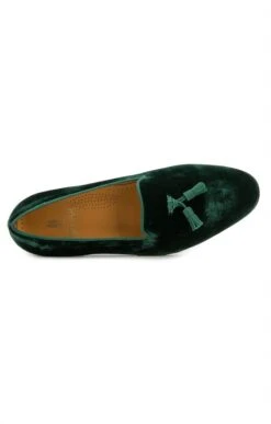 Mens Velvet Tassel Slipper -Bruar Heritage Sales Store TA99140DARKGREEN 1