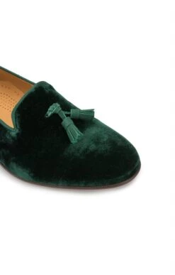 Mens Velvet Tassel Slipper -Bruar Heritage Sales Store TA99140DARKGREEN 3