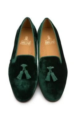 Mens Velvet Tassel Slipper -Bruar Heritage Sales Store TA99140DARKGREEN 4