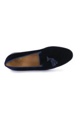 Mens Velvet Tassel Slipper -Bruar Heritage Sales Store TA99140NAVY 2