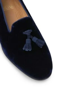 Mens Velvet Tassel Slipper -Bruar Heritage Sales Store TA99140NAVY 3
