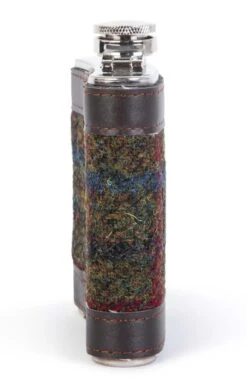 Harris Tweed Hip Flask -Bruar Heritage Sales Store TB25032GREENMULTI 1