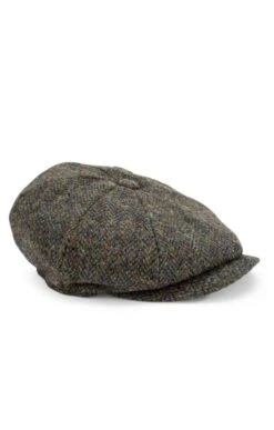 Men's Failsworth Harris Tweed Carloway Cap -Bruar Heritage Sales Store TE00219DKGREEN 1
