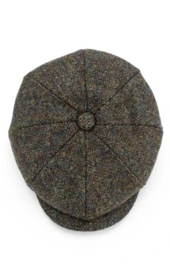 Men's Failsworth Harris Tweed Carloway Cap -Bruar Heritage Sales Store TE00219DKGREEN 2 1