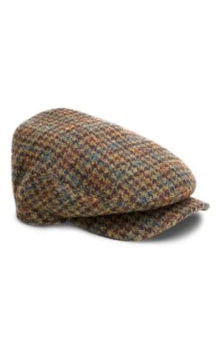Men's Harris Tweed Aberford Cap -Bruar Heritage Sales Store TE03234LODENWINEGC 1