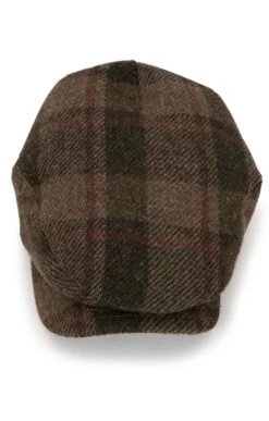 Men's Harris Tweed Aberford Cap -Bruar Heritage Sales Store TE03234LODENWINEPLAID 1