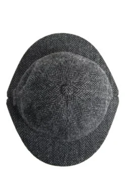 Men's Harris Tweed Stalker Hat -Bruar Heritage Sales Store TE03491SLATEGREY 1