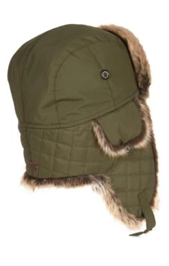 Men's Barbour Cleadon Trapper Hat -Bruar Heritage Sales Store TE23007DKOLIVE 1