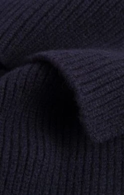 Lambswool Ribbed Scarf -Bruar Heritage Sales Store TF00248NAVY 1 1