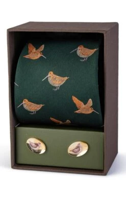 Woodcock Cufflink & Tie Set
