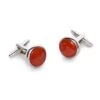 Men’s Round Red Jasper Cufflinks