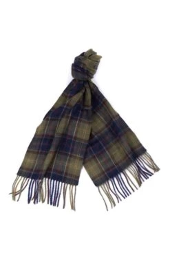Men's Barbour Tartan Scarf & Glove Gift Set -Bruar Heritage Sales Store TK20316CLASSICOLIVE 2