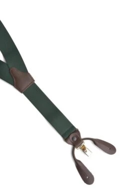 Men's Two In One Braces -Bruar Heritage Sales Store TK61520BOTTLEGREENPLAIN 1