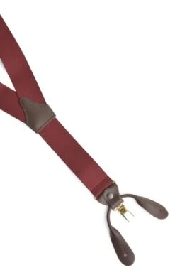 Men's Two In One Braces -Bruar Heritage Sales Store TK61520MAROONPLAIN 1