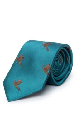 Flying Pheasants Woven Silk Tie