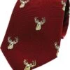 Stags Head Woven Silk Tie