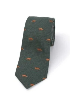 Fox Herringbone Wool Tie