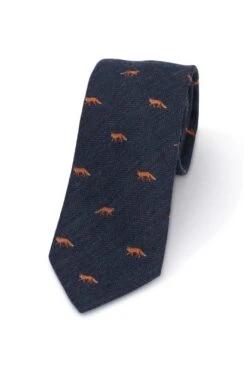 Fox Herringbone Wool Tie
