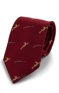 Leaping Hare Woven Silk Tie