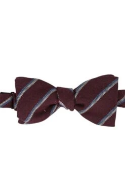 Men's Italian Printed Silk/Wool Stripe Bow Tie