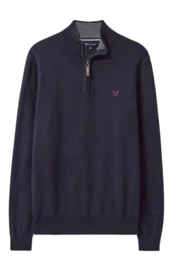Men’s Crew Clothing Classic Half Zip Sweater -Bruar Heritage Sales Store TN65401NAVY 2