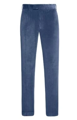 Men's Single Pleat Stretch Cord Trousers -Bruar Heritage Sales Store TP10193BLUE 1
