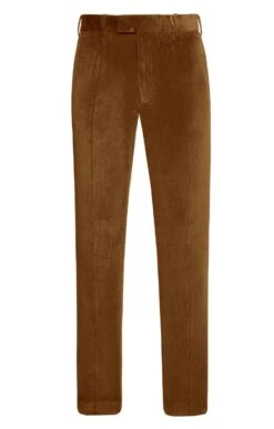 Men's Single Pleat Stretch Cord Trousers -Bruar Heritage Sales Store TP10193DARKTAN 1