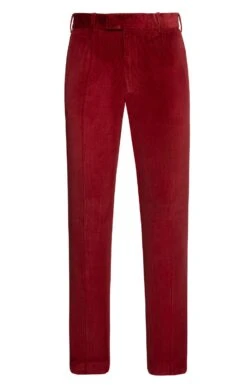 Men's Single Pleat Stretch Cord Trousers -Bruar Heritage Sales Store TP10193GARNET 1