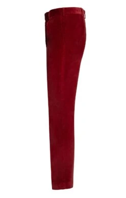 Men's Single Pleat Stretch Cord Trousers -Bruar Heritage Sales Store TP10193GARNET 2