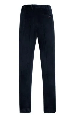 Men's Single Pleat Stretch Cord Trousers -Bruar Heritage Sales Store TP10193NAVY 2