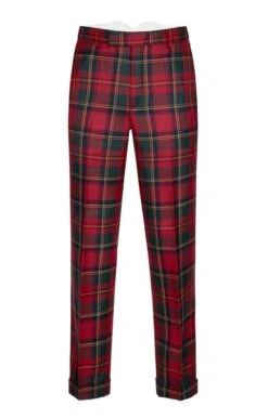Men's Plaid Trousers -Bruar Heritage Sales Store TP10200MUTEDRED 1