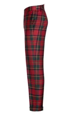 Men's Plaid Trousers -Bruar Heritage Sales Store TP10200MUTEDRED 2
