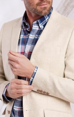 Men's Herringbone Pure Linen Jacket -Bruar Heritage Sales Store TR10025CANVAS 2