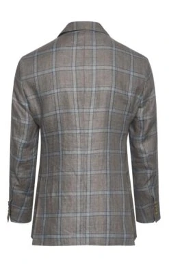 Men's Checked Linen Jacket -Bruar Heritage Sales Store TR20018CHESTNUTSKY 2