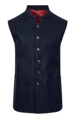 Men's Loden Sporting Waistcoat 9 Men's Loden Sporting Waistcoat -Bruar Heritage Sales Store TR30184NAVY 1