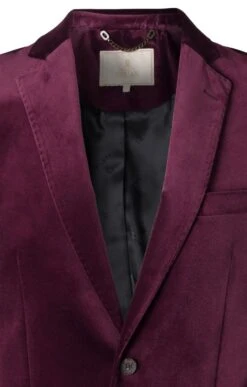 Men's Single Breasted Velvet Jacket -Bruar Heritage Sales Store TR30260BURGUNDY 2