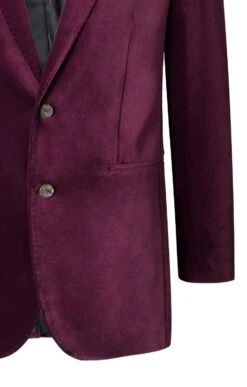 Men's Single Breasted Velvet Jacket -Bruar Heritage Sales Store TR30260BURGUNDY 3