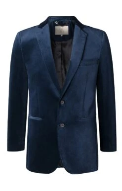Men's Single Breasted Velvet Jacket -Bruar Heritage Sales Store TR30260NAVY 1